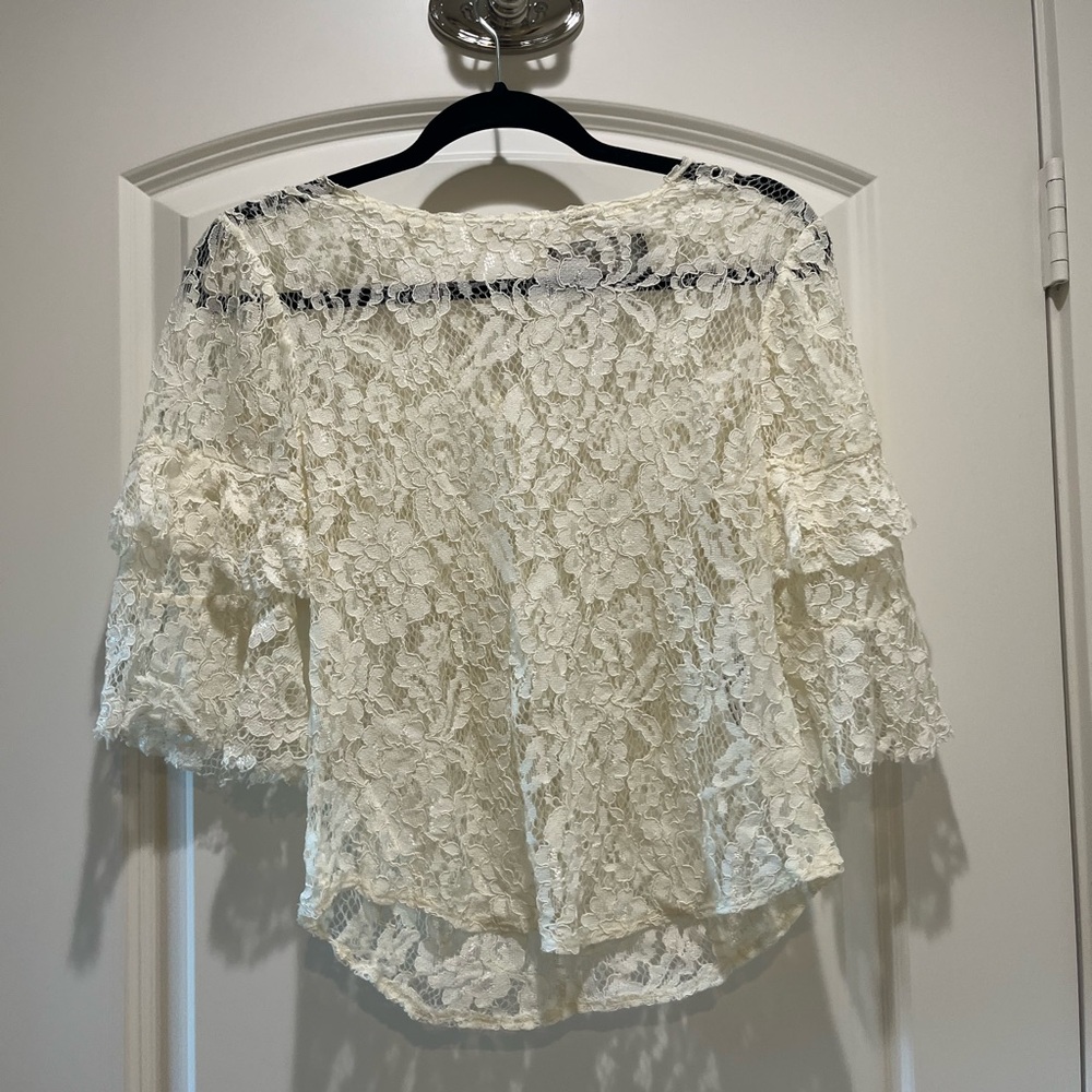 Reformation Cream Lace Blouse